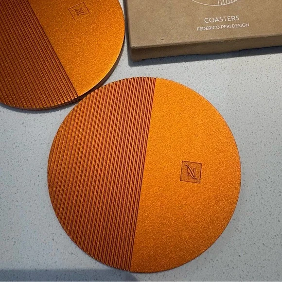 Nespresso Barista Collection Aluminum Orange Coasters - Picture 2 of 15